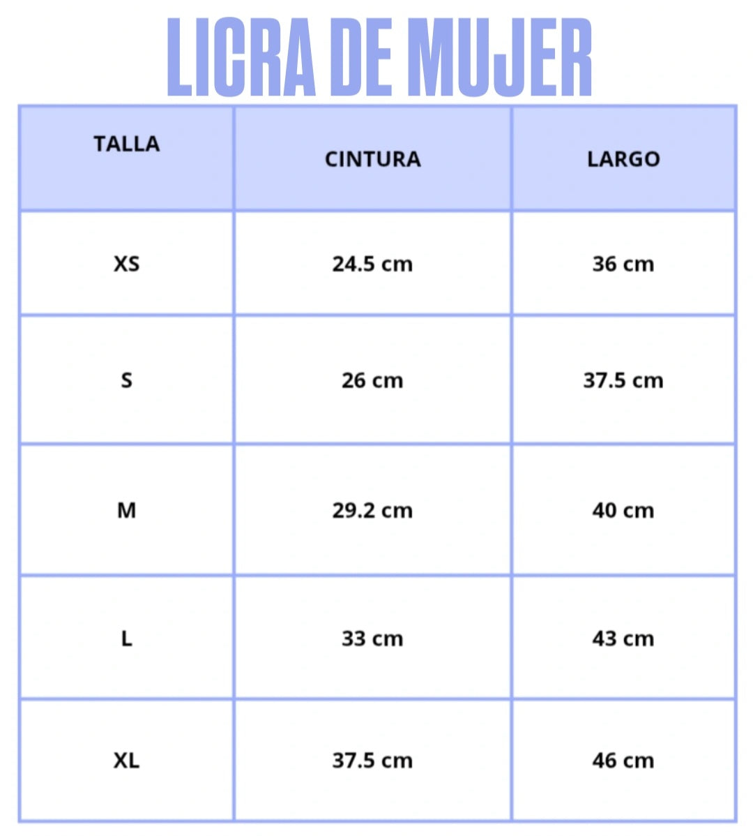 LICRA DE MUJER